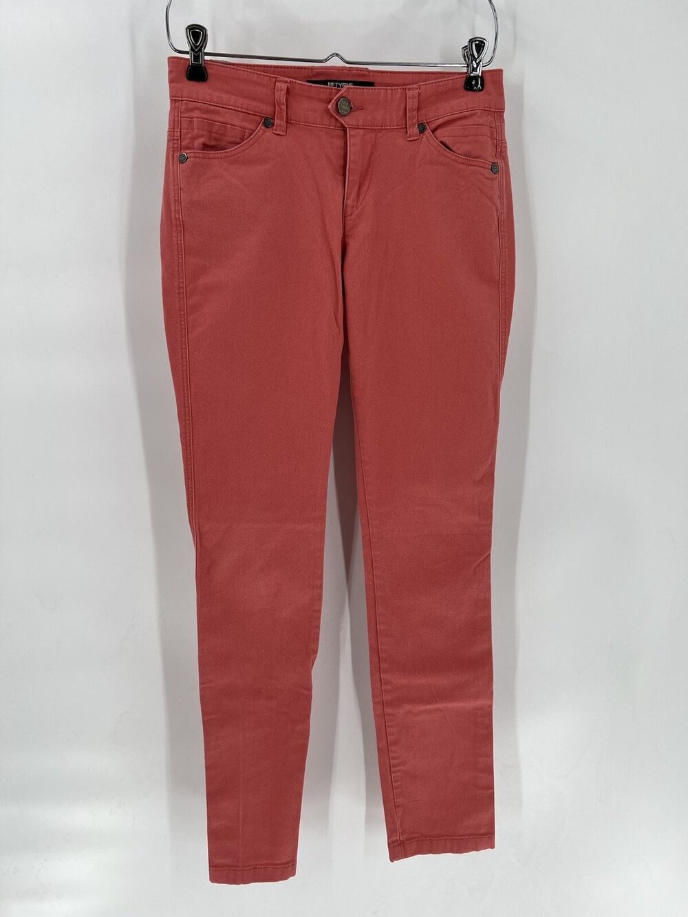 Fifty Five DSL Pants Womens 26 Peach Pink Skinny Straight Low Rise Casual